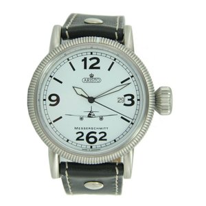 Aristo Herren Messerschmitt Uhr Fliegeruhr ME 262 Weiße 3H262-3
