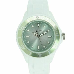 s.oliver Damen Uhr Silkon Armbanduhr wei hellgrn metallic SO-2700-PQ