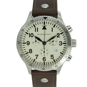 Aristo Herren Messerschmitt Uhr Chronograph Fliegeruhr ME-5030BEIGE 
