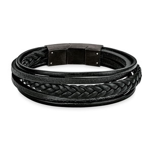 s.Oliver Jewel Herren Armband Kautschuk Leder SO1381/1 - 9038244