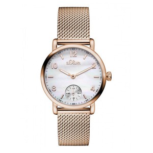 s.Oliver Damen Uhr Armbanduhr SO-3077-MQ Rosgold