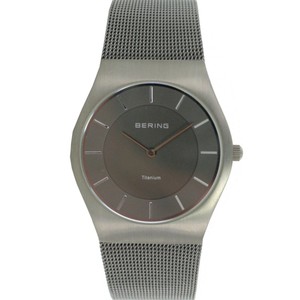 Bering Unisex Uhr Armbanduhr Titan Slim Classic - 11935-077 Meshband