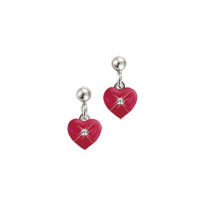 Scout Kinder Ohrringe Ohrh�nger Silber Herz rot M�dchen 262146100