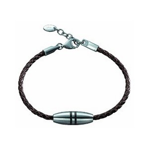 Esprit Herren Armband Leder Edelstahl Silber 4280989