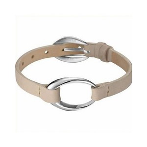 Esprit Damen Armband Leder Edelstahl Ovality beige ESBR11423D200