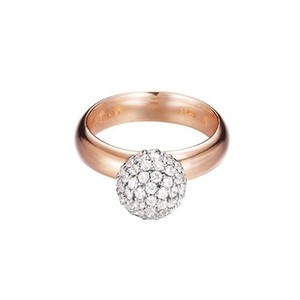Esprit Damen Ring Silber Ros�gold Zirkonia Glam sphere rose ESRG92309B1