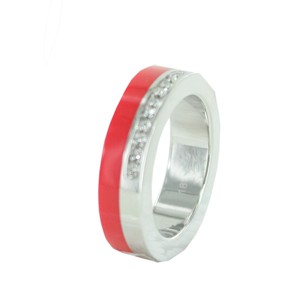 Esprit Damen Ring Edelstahl Marin 68 glam  silber / rot ESRG11565K