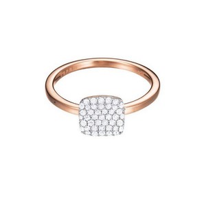 Esprit Damen Ring Silber Ros� Zirkonia Glam Square ESRG92811C1