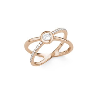 s.Oliver Jewel Damen Ring Silber Ros�gold Zirkonia X-Ring 201514
