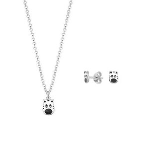 Esprit Kinder Schmuckset Silber Kette Ohringe Zebra ESSE90985A340