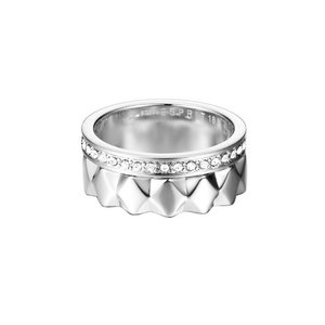 Esprit Damen Ring Edelstahl Silber JW52891 Zirkonia Ring-Set ESSE11041A1
