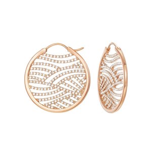 Esprit Damen Ohrringe Creole Edelstahl jw50236 Ros� ESCO01965C000