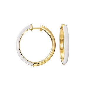 Esprit Damen Ohrringe Creole Edelstahl Gold Fancy white ESCO11656J000