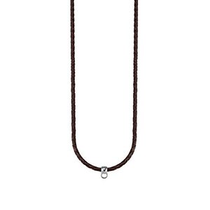 Esprit Damen Kette Leder braun Silber Charmskette 75 cm ESNL92070B750
