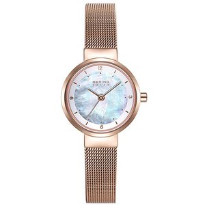 Bering Damen Uhr Armbanduhr Classic Solar - 14424-366 Meshband