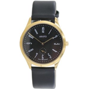 Aristo Bauhaus 1069 Herren Uhr Edelstahl 1H36 Leder 