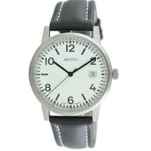 Aristo U-Boot Herren Uhr Edelstahl 3H27 Leder 