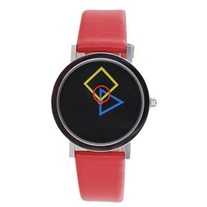 Aristo Bauhaus Damen Uhr Edelstahl 4D86R Leder rot
