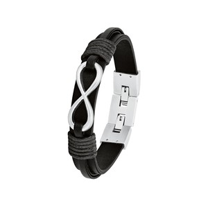 s.Oliver Jewel Herren Armband Edelstahl Leder Infinity 2026136