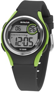 SINAR Jugenduhr Armbanduhr Digital Quarz Unisex Silikonband XE-64-3 schwarz grn