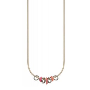 Esprit Damen Kette Edelstahl Leder beige MARIN 68 mix ESNL11825B400