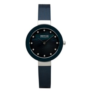 Bering Damen Uhr Armbanduhr Slim Ceramic - 11429-387 Meshband