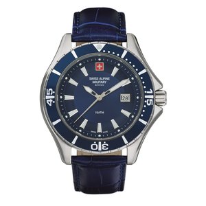 Swiss Alpine Military Herren Uhr Analog Quarz 7040.1535SAM Leder