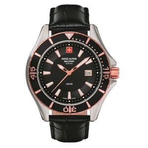 Swiss Alpine Military Herren Uhr Analog Quarz 7040.1557SAM Leder