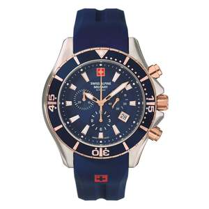 Swiss Alpine Military Herren Uhr Chronograph Analog Quarz 7040.9855SAM Siikon
