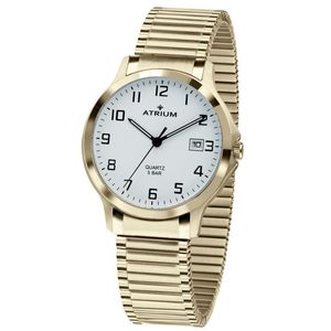 ATRIUM Herren Uhr Armbanduhr Edelstahl goldfarben A12-60 Zugband