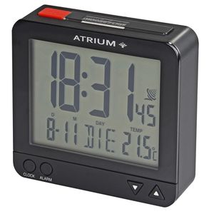 ATRIUM Wecker Digital Quarz Funkwecker A740-7 Nachtlicht Reise-Wecker schwarz