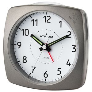 ATRIUM Wecker Analog Quarz anthrazit me. A251-4 ohne Ticken mit Licht und Snooze