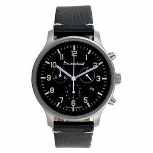 Aristo Herren Messerschmitt Uhr Fliegeruhr Chronograph ME-3H200L Leder