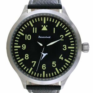 Aristo Herren Messerschmitt Uhr Fliegeruhr Triple XL Automatik ME-65A Leder