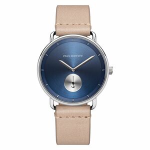 PAUL HEWITT Herren Uhr Analog Quarz Breakwater Navy Sunray PH-BW-S-NS-56M Leder 