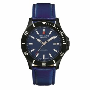 Swiss Alpine Military Herren Uhr Analog Quarz 7022.1575SAM Leder