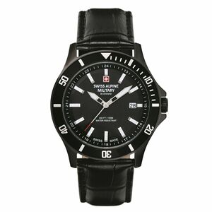 Swiss Alpine Military Herren Uhr Analog Quarz 7022.1577SAM Leder