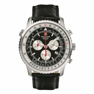 Swiss Alpine Military Herren Uhr Chronograph Analog Quarz 7078.9537SAM Leder