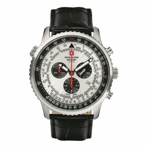 Swiss Alpine Military Herren Uhr Chronograph Analog Quarz 7078.9538SAM Leder