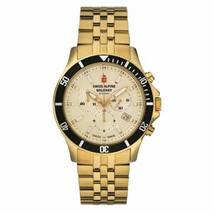 Swiss Alpine Military Herren Uhr Chronograph Analog Quarz 7022.9111SAM Edelstahl