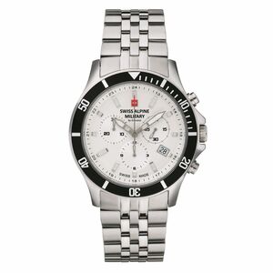 Swiss Alpine Military Herren Uhr Chronograph Analog Quarz 7022.9132SAM Edelstahl