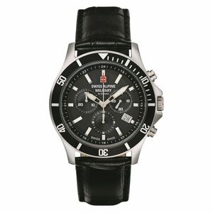 Swiss Alpine Military Herren Uhr Chronograph Analog Quarz 7022.9537SAM Leder