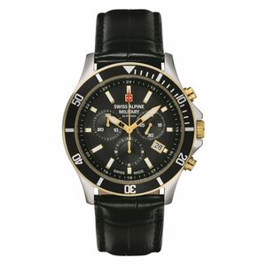 Swiss Alpine Military Herren Uhr Chronograph Analog Quarz 7022.9547SAM Leder