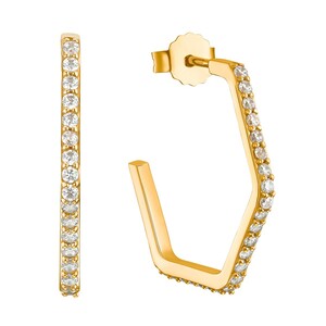 s.Oliver Jewel Damen Ohrringe Ohrstecker Silber gelbgold Zirkonia 2031445