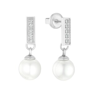 s.Oliver Jewel Damen Ohrringe Ohrh�nger Silber Perle 2031473