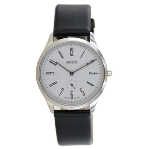 Aristo Bauhaus 1069 Herren Uhr Edelstahl 4H191 Leder 