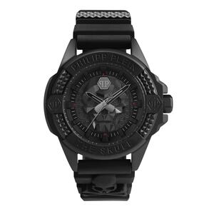 Philipp Plein Herren Uhr Analog Quarz $KULL schwarz PWAAA0721 Silikon
