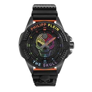 Philipp Plein Herren Uhr Analog Quarz $KULL schwarz Kristalle PWAAA1121 Silikon