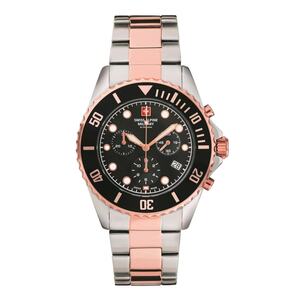 Swiss Alpine Military Herren Uhr Chronograph Analog Quarz 7053.9157SAM Edelstahl