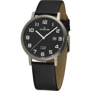 ATRIUM Herren Uhr Armbanduhr Titan A40-11 Leder